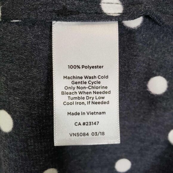 Talbots Tunic Top Plus Size 2X Womens Popover Blouse Polka Dot Stretch Black - Picture 7 of 8